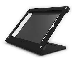 iPad 10.2 / 12.9 STAND Black powder coated steel with rotating self adhesive base and other mounting feet included